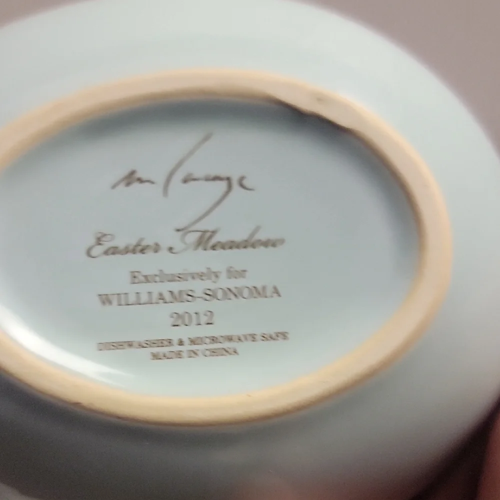 Williams Sonoma Easter Meadow Cream and Brown Ramekins